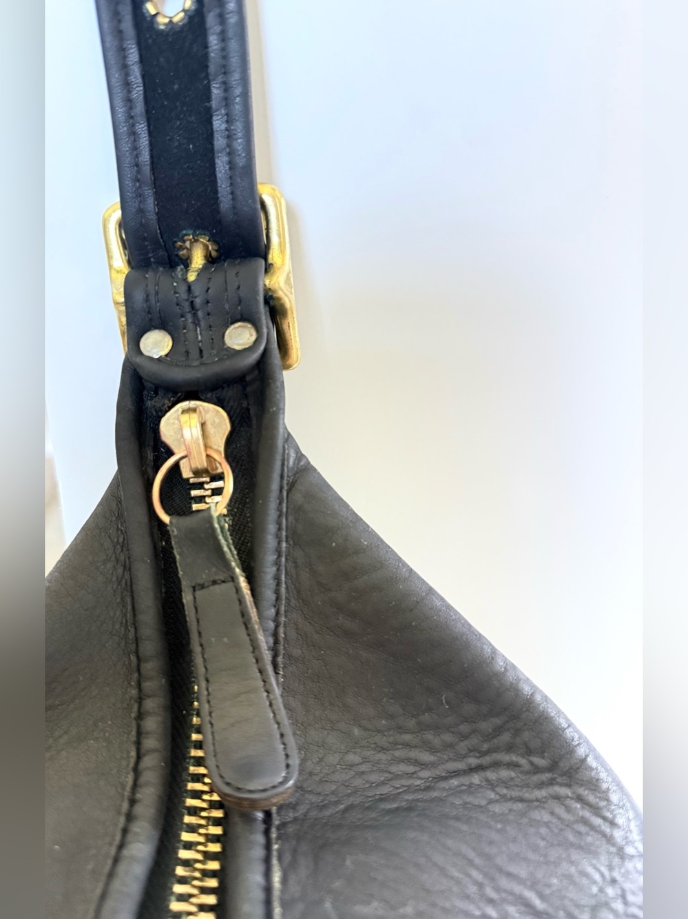 Vintage Coach 9085 Leather XL Duffle Bag Black Feed Sac Bucket Purse USA - Picture 13 of 15